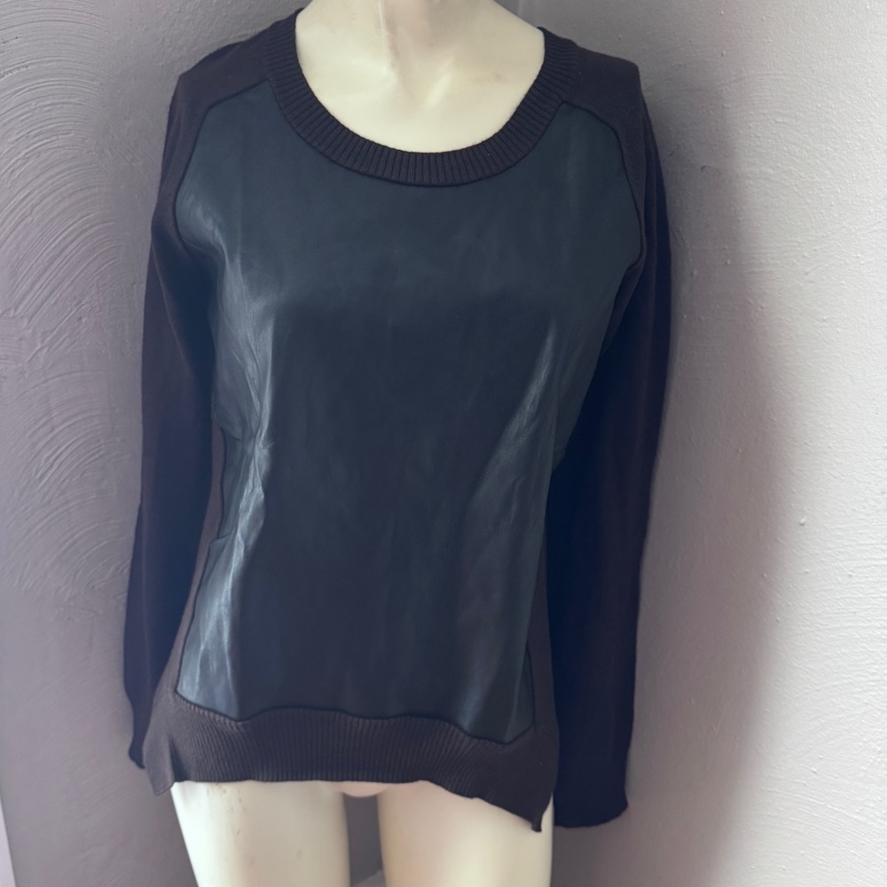 Bailey 44 brown pleather sweater size small